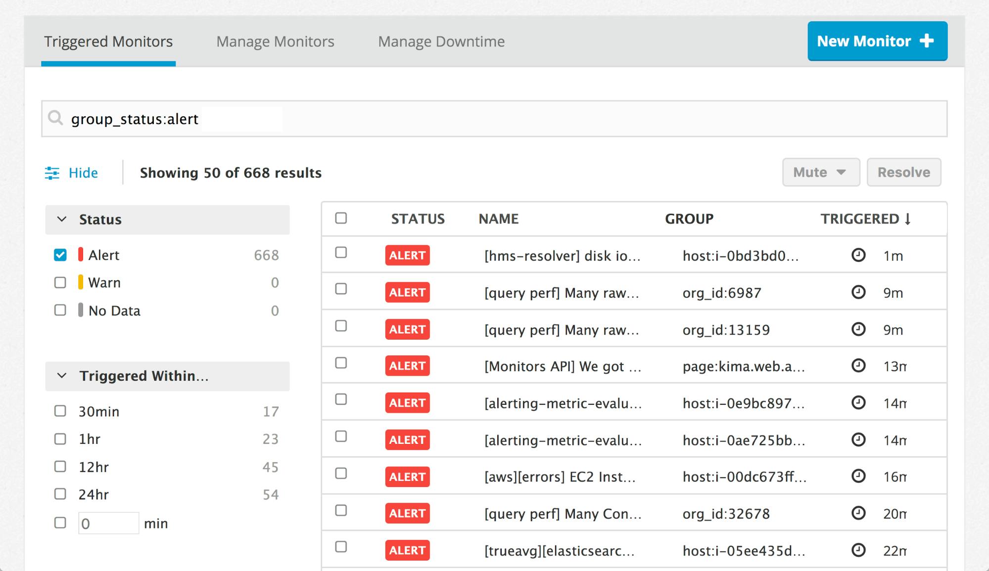 Resolve incidents faster with Datadog’s new Triggered Monitors page